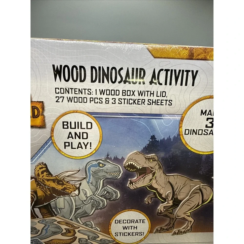 NIP Jurassic World Wood Dinosaur Activity- Make 3 Dinosaurs